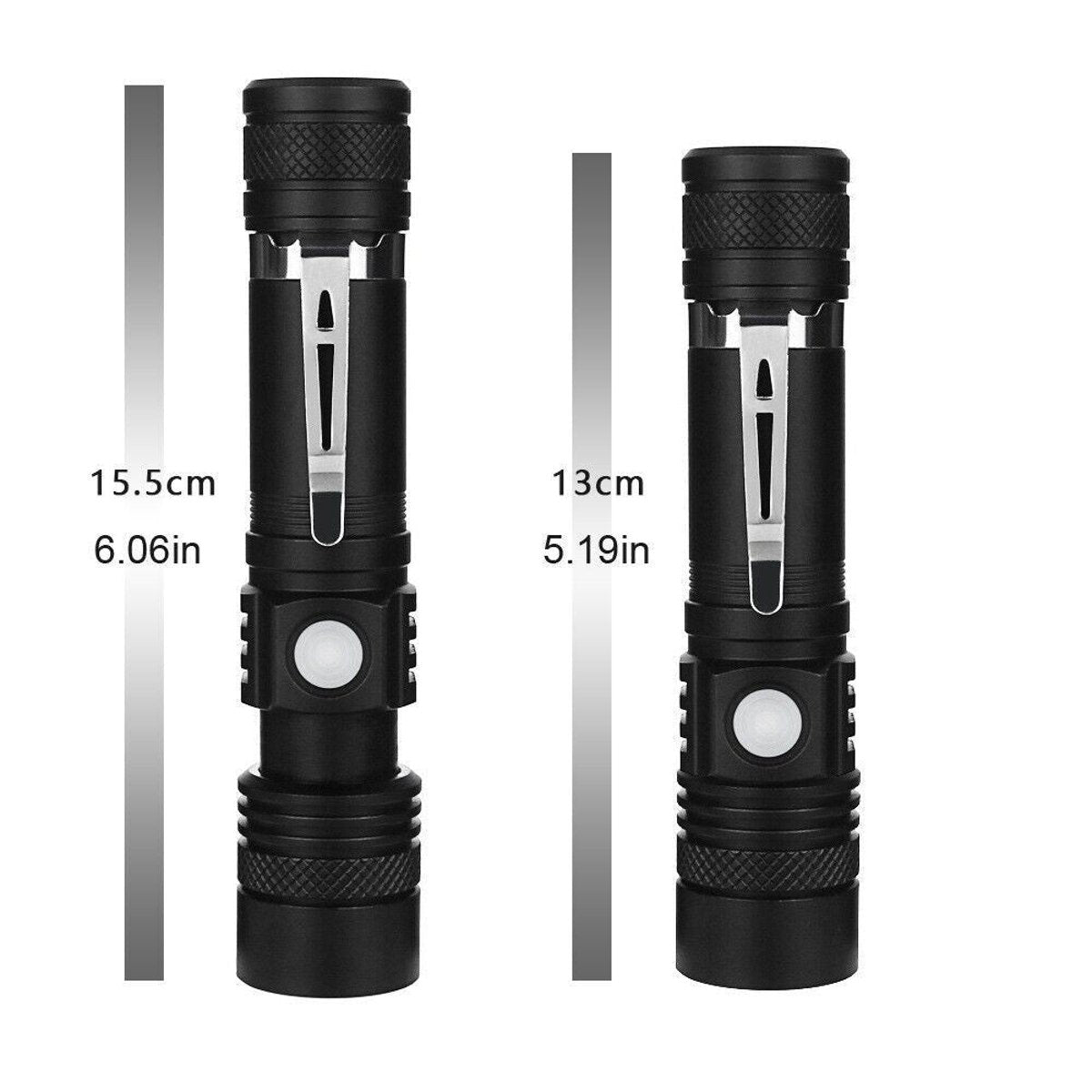 Super Bright Zoomable LED Tactical Flashlight - 90,000 lm (Rechargeable) — flashlights, detail