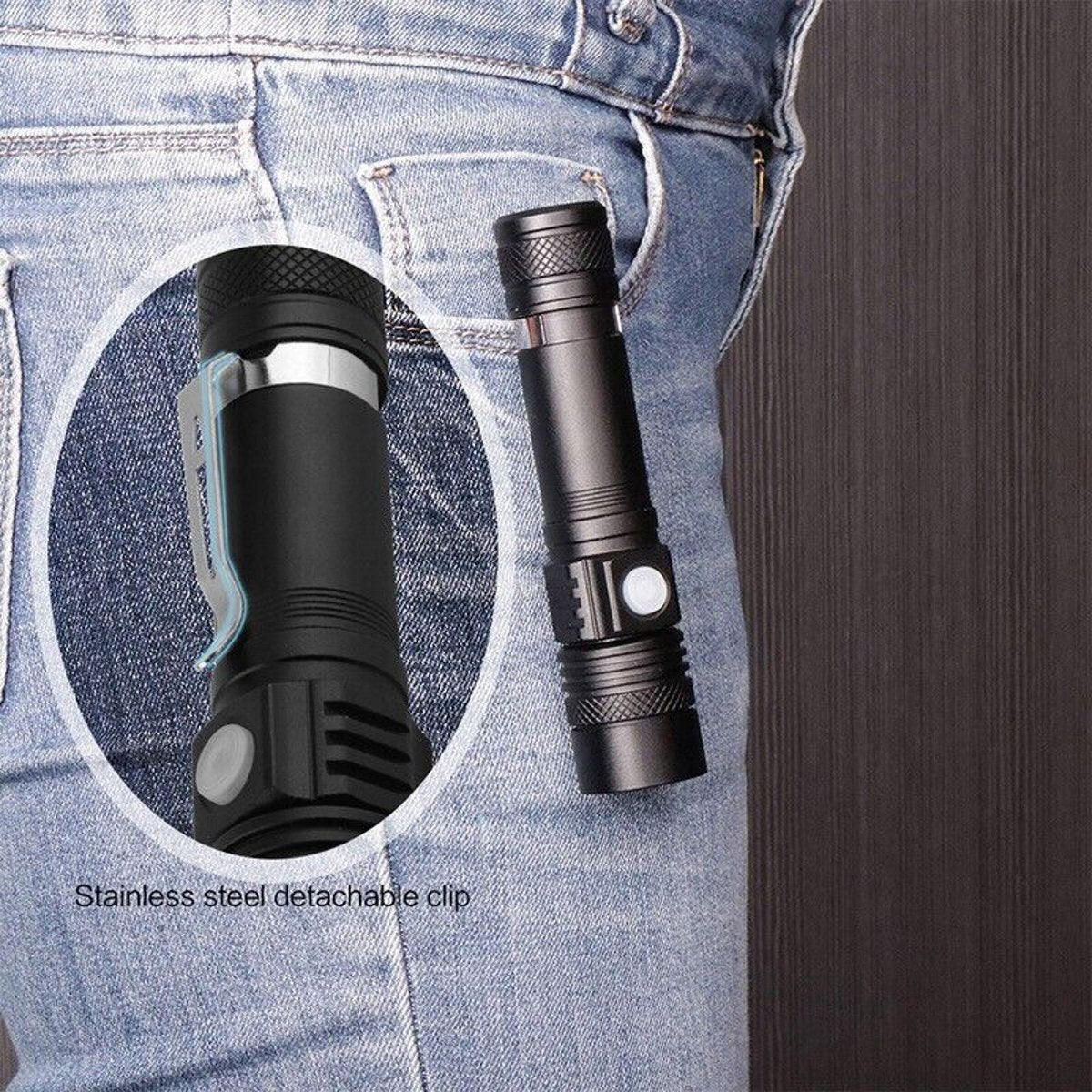 Super Bright Zoomable LED Tactical Flashlight - 90,000 lm (Rechargeable) — flashlights, view 12