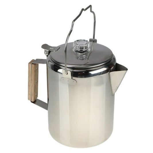 Trail Stainless Steel 12-Cup Coffee Percolator (Campfire/Stovetop) — percolators, front view