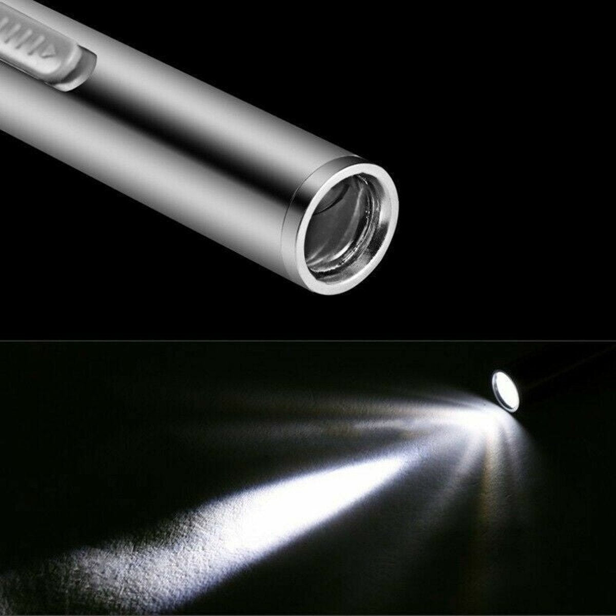 USB Rechargeable Stainless Steel Pen Flashlight (5 in) — flashlights, lifestyle