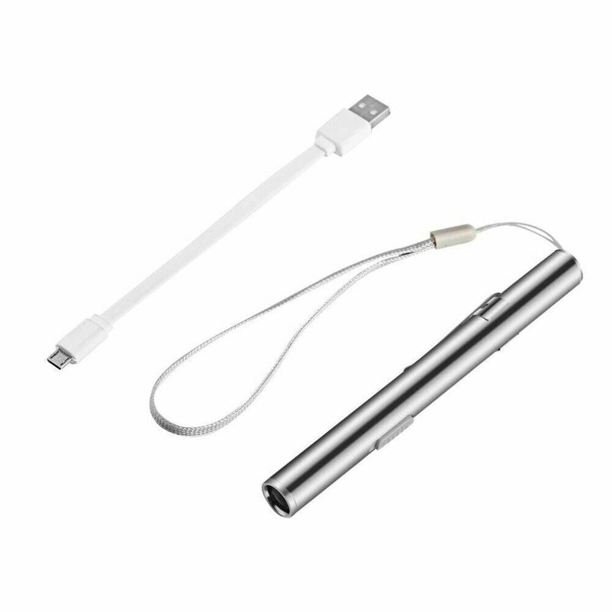 USB Rechargeable Stainless Steel Pen Flashlight (5 in) — flashlights