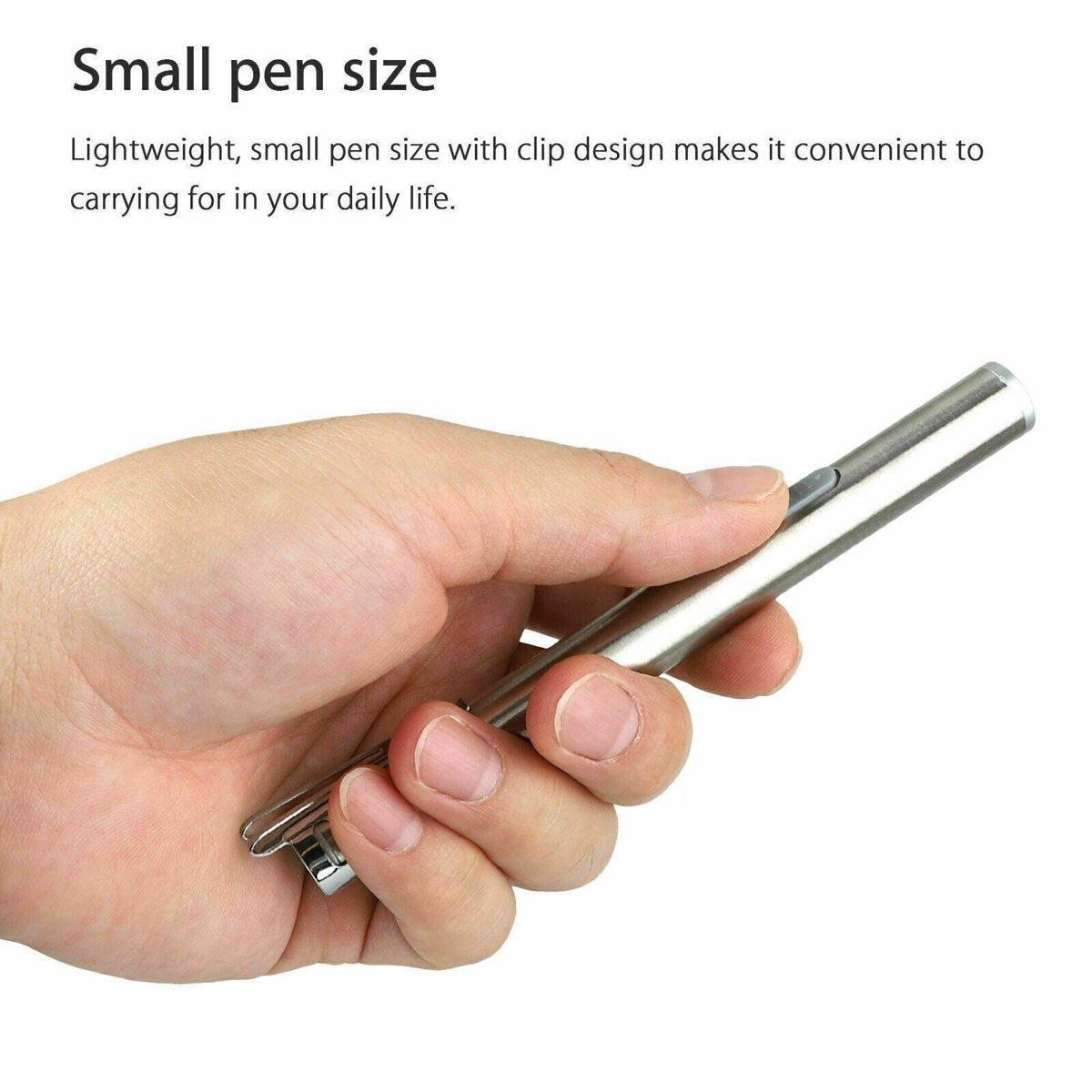 USB Rechargeable Stainless Steel Pen Flashlight (5 in) — flashlights, view 11