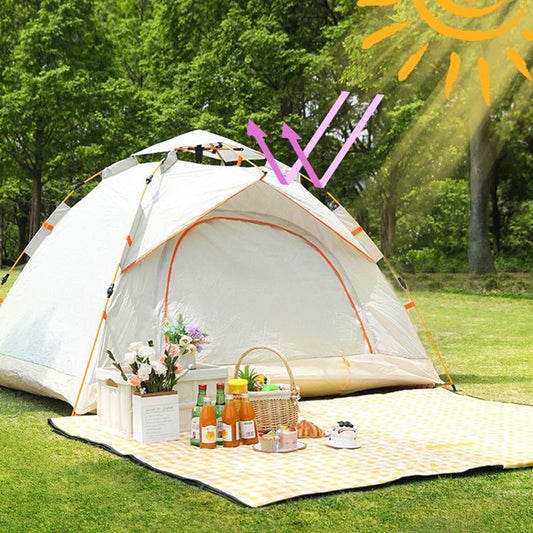 VentureGuard Deluxe Pop-Up Hydraulic Tent - Double Door, Mesh, Water-Resistant — tents, angled view
