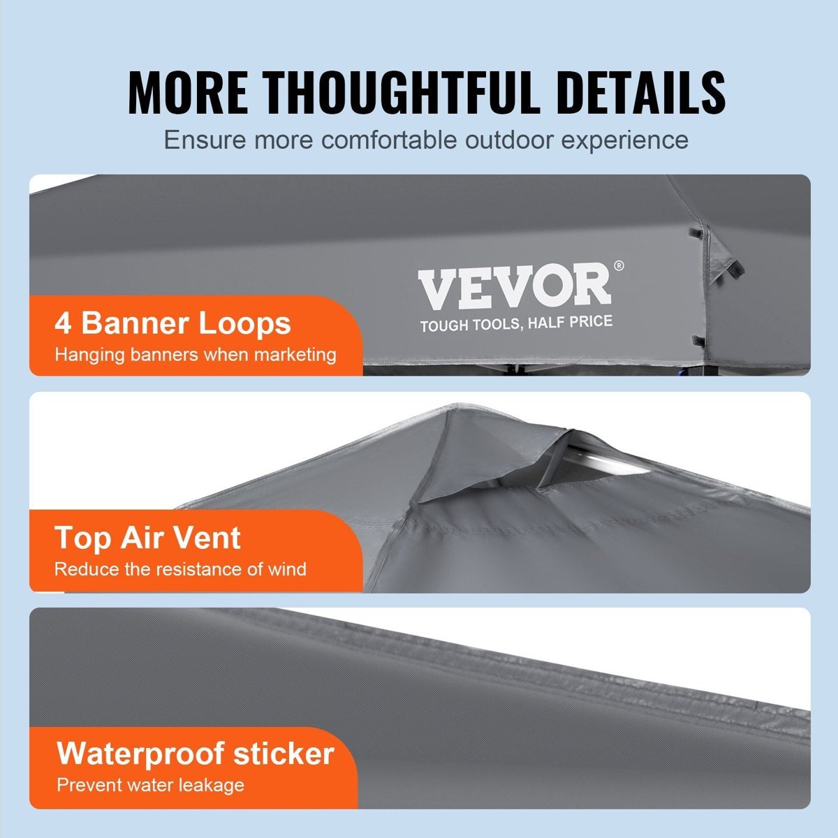 VEVOR 10'×10' Pop-Up Canopy Tent - UPF 50+, CPAI-84, Wheeled Bag & Sandbags — canopies