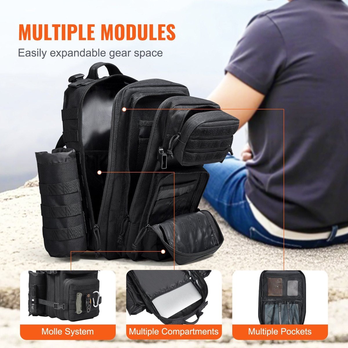 VEVOR 25L Tactical Backpack - MOLLE Daypack, Lightweight Waterproof Polyester — hiking backpacks, lifestyle