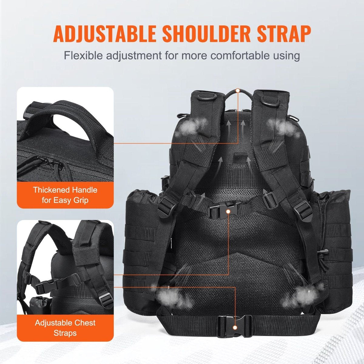 VEVOR 25L Tactical Backpack - MOLLE Daypack, Lightweight Waterproof Polyester — hiking backpacks