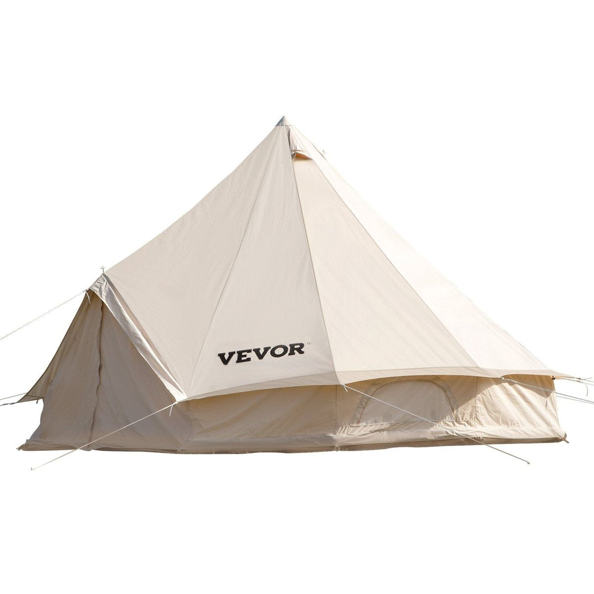 VEVOR 3m Cotton Canvas Bell Tent - 5" Stove Jack, Zip-Away Floor (3-5P) — tents