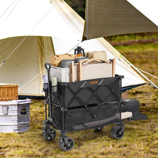 VEVOR Double Decker Collapsible Wagon – 400L Capacity, All-Terrain Wheels — camp furniture, front view