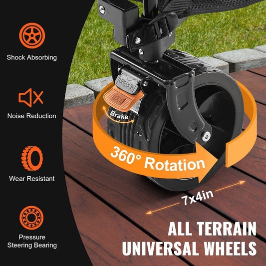 VEVOR Double Decker Collapsible Wagon – 400L Capacity, All-Terrain Wheels — camp furniture, angled view
