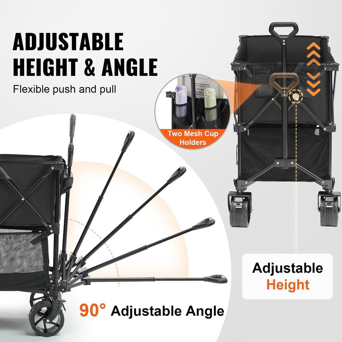 VEVOR Double Decker Collapsible Wagon – 400L Capacity, All-Terrain Wheels — camp furniture