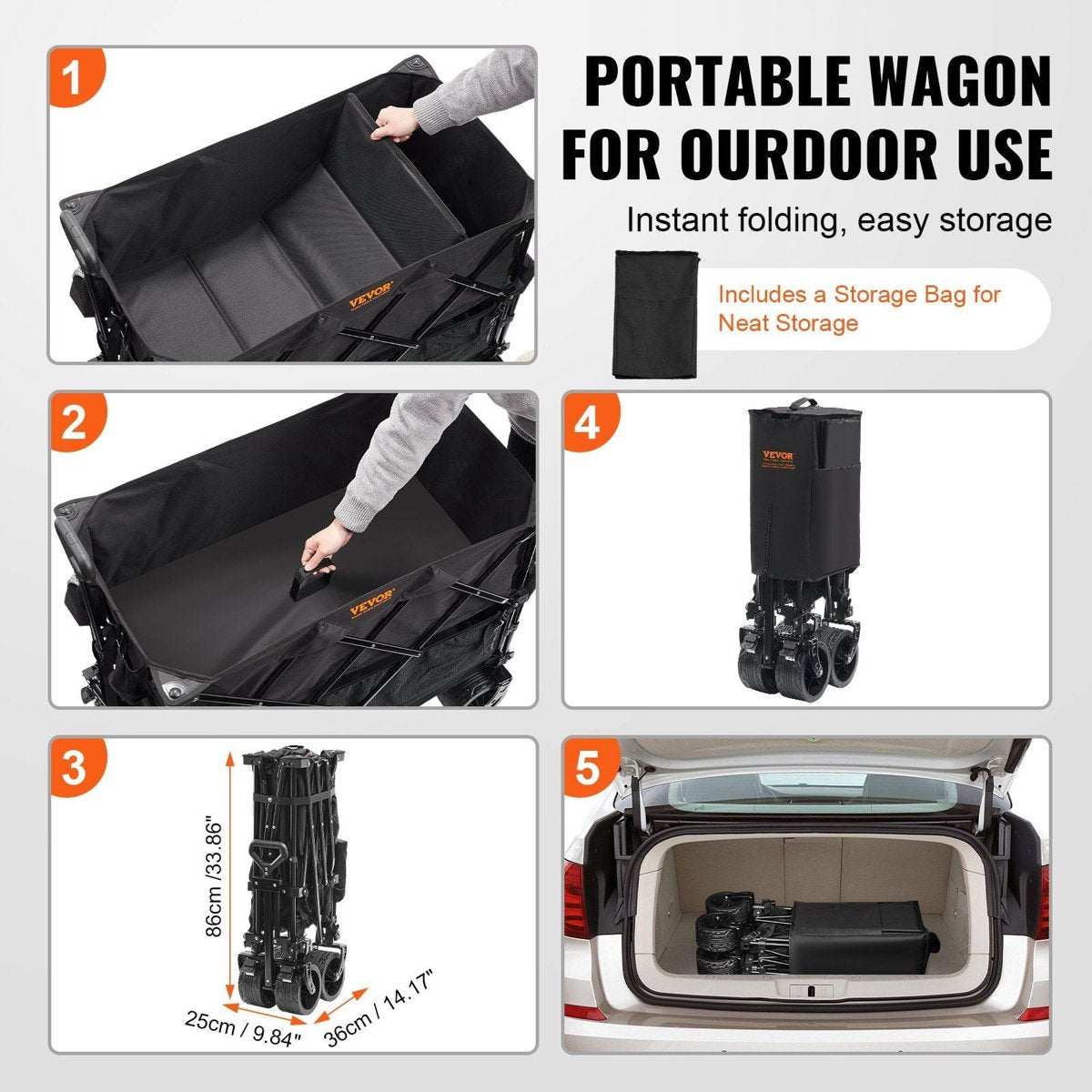 VEVOR Double Decker Collapsible Wagon – 400L Capacity, All-Terrain Wheels — camp furniture, lifestyle