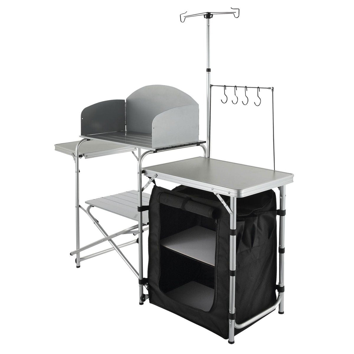 VEVOR Folding Camp Kitchen Station - Portable Cooking Table with Windscreen & Storage — furniture