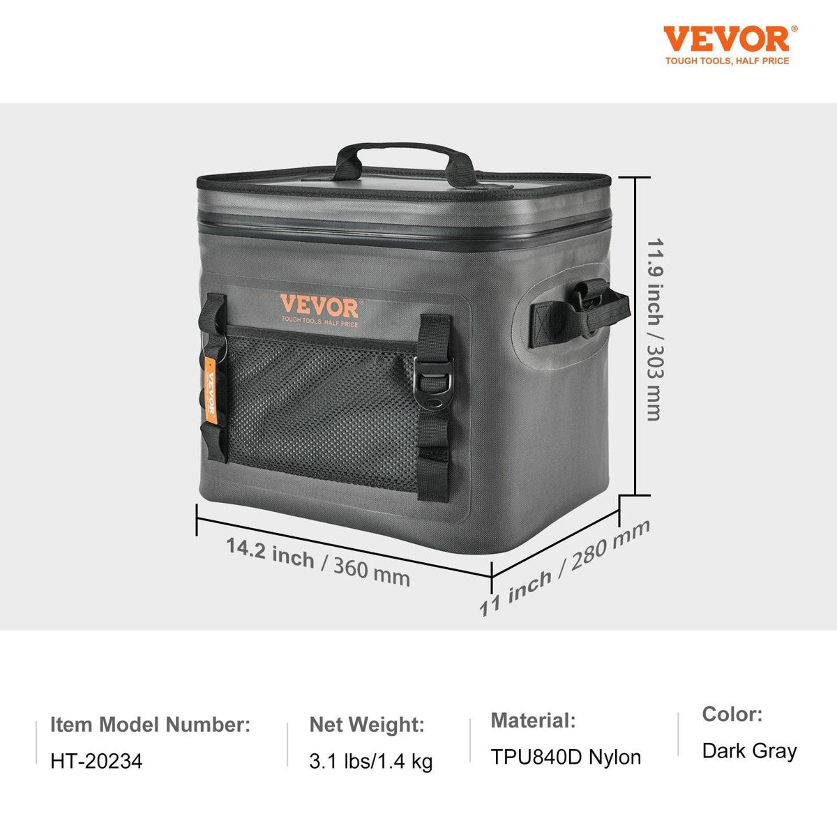 VEVOR Soft Cooler Bag – 24 Can Capacity, Leakproof & Insulated — coolers, view 8